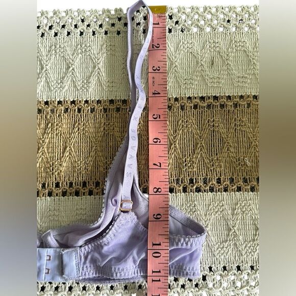 Savage X Fenty Purple Flocked Logo Mesh Unlined Bra - Picture 16 of 16